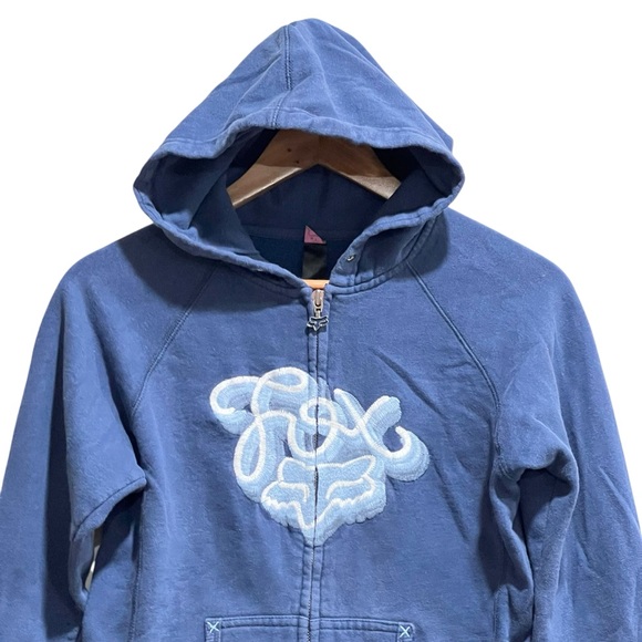 Fox Women’s Blue Hooded Long Sleeve Zip Jacket - Picture 2 of 7